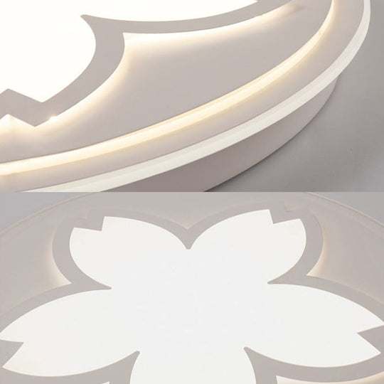 Modern White Acrylic LED Ceiling Light with Circular Petal Design for Kitchen