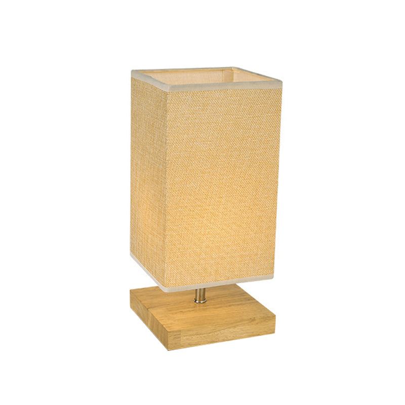 Modern Rectangular Fabric Night Table Lamp With Task Lighting - Flaxen