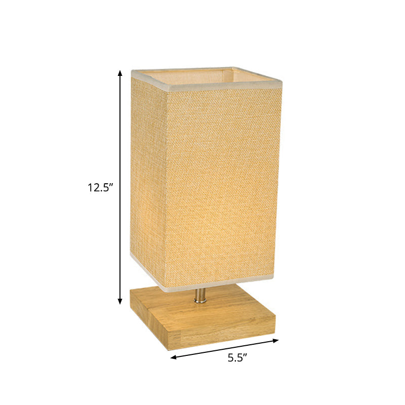 Modern Rectangular Fabric Night Table Lamp With Task Lighting - Flaxen