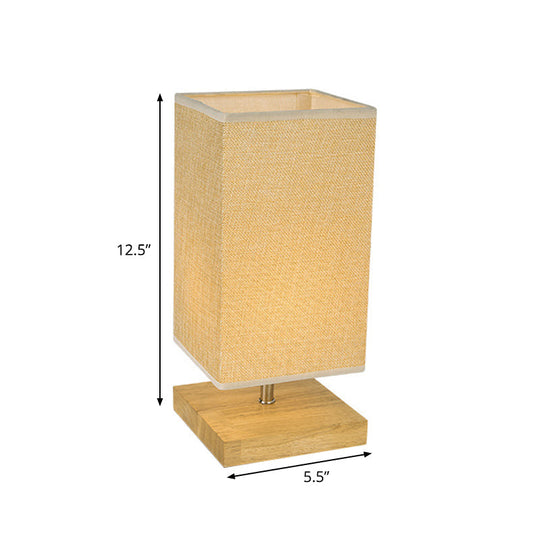 Modern Rectangular Fabric Night Table Lamp With Task Lighting - Flaxen