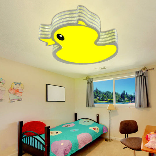 Plafonnier LED Art Déco : Luminaire encastré pour salle d'allaitement de canard en jaune