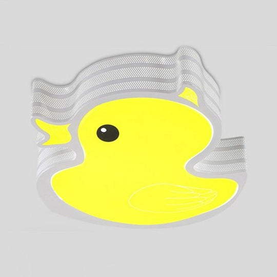 Plafonnier LED Art Déco : Luminaire encastré pour salle d'allaitement de canard en jaune