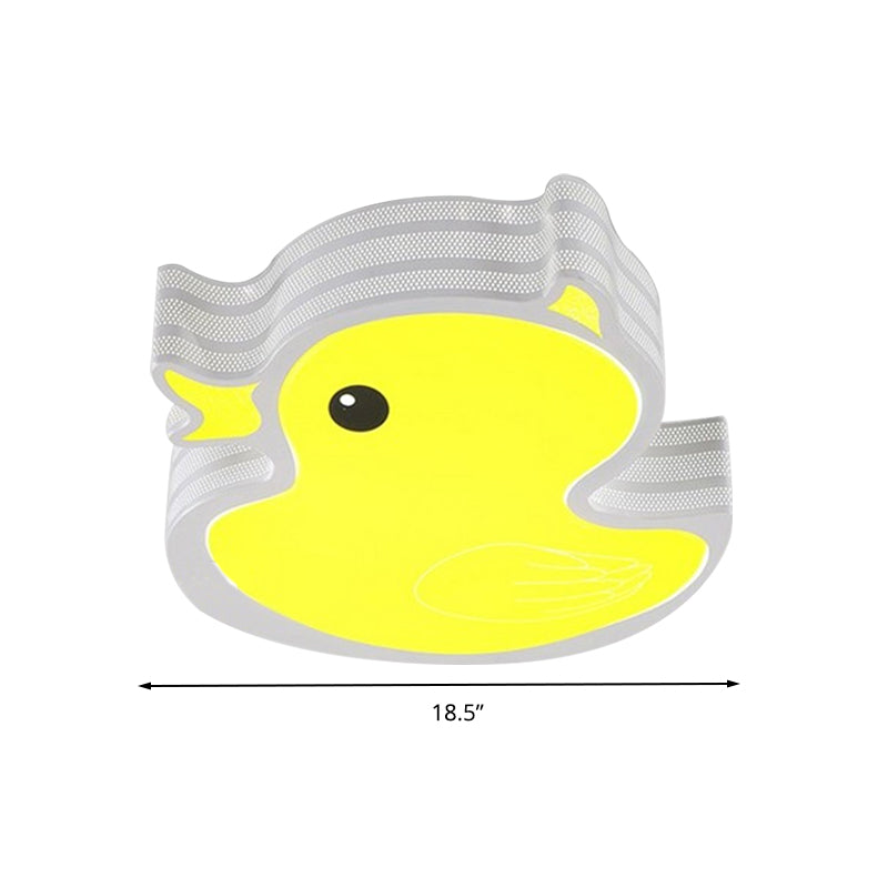 Plafonnier LED Art Déco : Luminaire encastré pour salle d'allaitement de canard en jaune