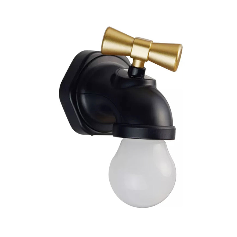 Modern Metal Wall Sconce For Faucet-Themed Kids Bedroom With Lovely One-Light Lamp