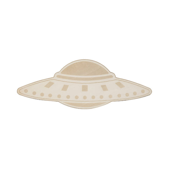 Creative Wood Spaceship Ufo Sconce Light In Beige - Cool Wall For Dining Room & Restaurant