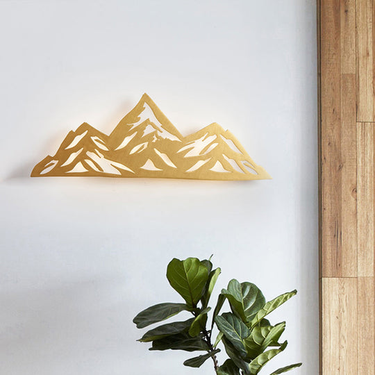 Modern Wood Mountain Wall Lamp For Childs Bedroom - Creative & Energy Saving Gold