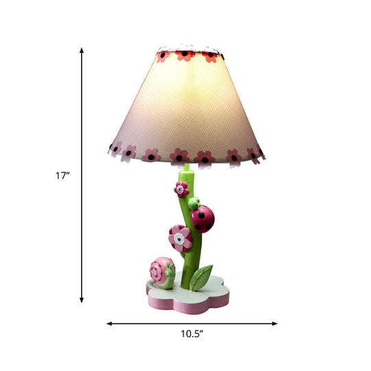 Resin Flower Desk Light - Table Lamp In Pink For Girls Bedroom