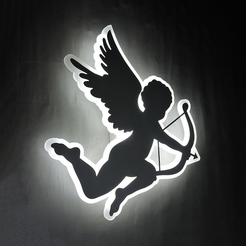 Kids Nursing Room Cupid Angel Led Wall Lamp In White - 2 Sizes Available / Small