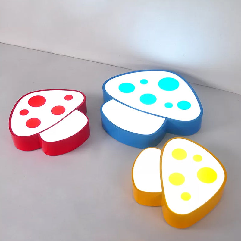 Brighten Up Your Nursery with Mushroom Flush Mount LED Light in Blue/Red/Yellow