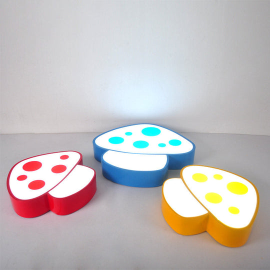 Brighten Up Your Nursery with Mushroom Flush Mount LED Light in Blue/Red/Yellow