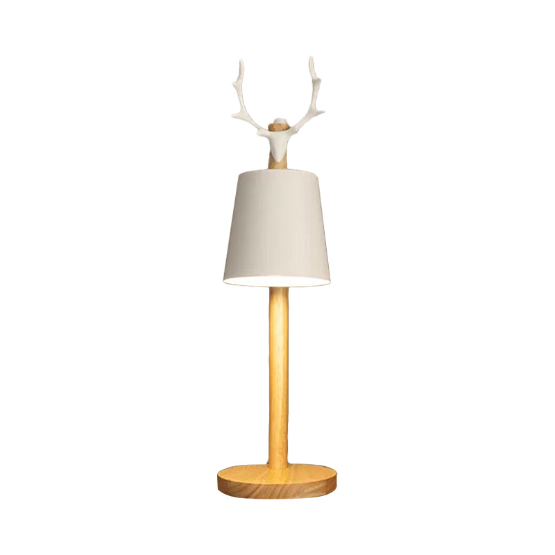 Rotatable Wood Desk Light - Nordic Style Animal Deco Table Lamp In Beige