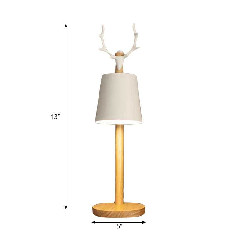 Rotatable Wood Desk Light - Nordic Style Animal Deco Table Lamp In Beige