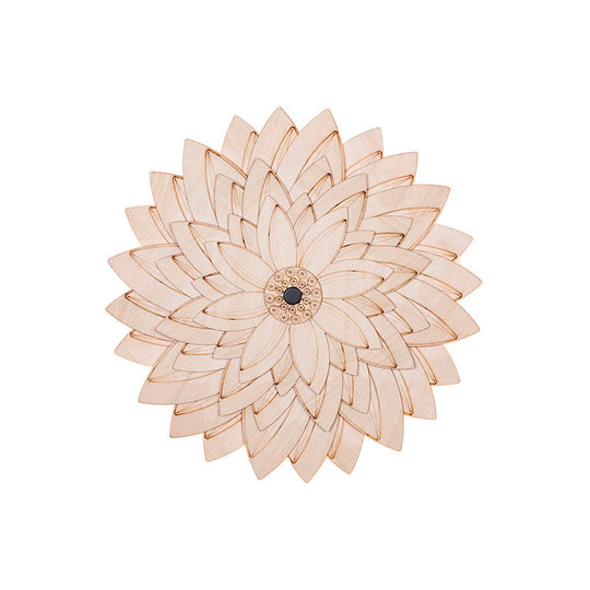 Adorable Beige Led Floral Wooden Wall Lamp: Perfect For Kids Bedroom & Hallway