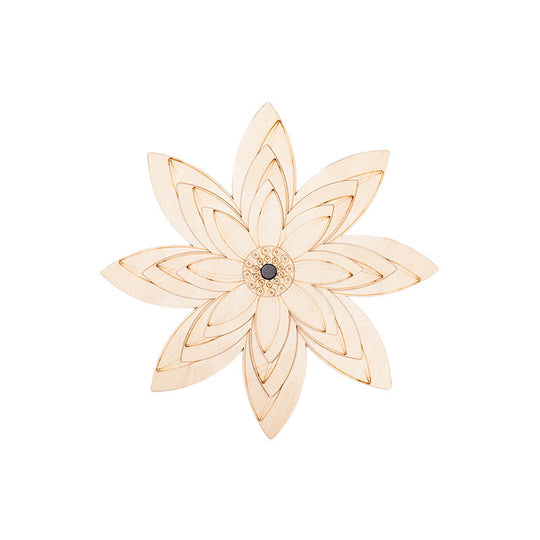 Adorable Beige Led Floral Wooden Wall Lamp: Perfect For Kids Bedroom & Hallway