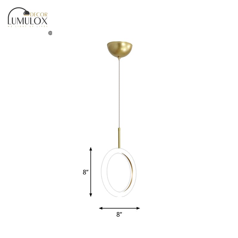 Halo Ring Restaurant Down Pendant Light in Gold, Warm/White Light