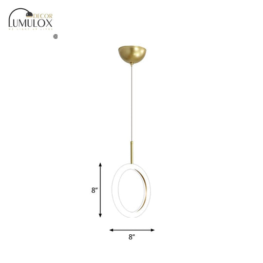 Halo Ring Restaurant Down Pendant Light in Gold, Warm/White Light