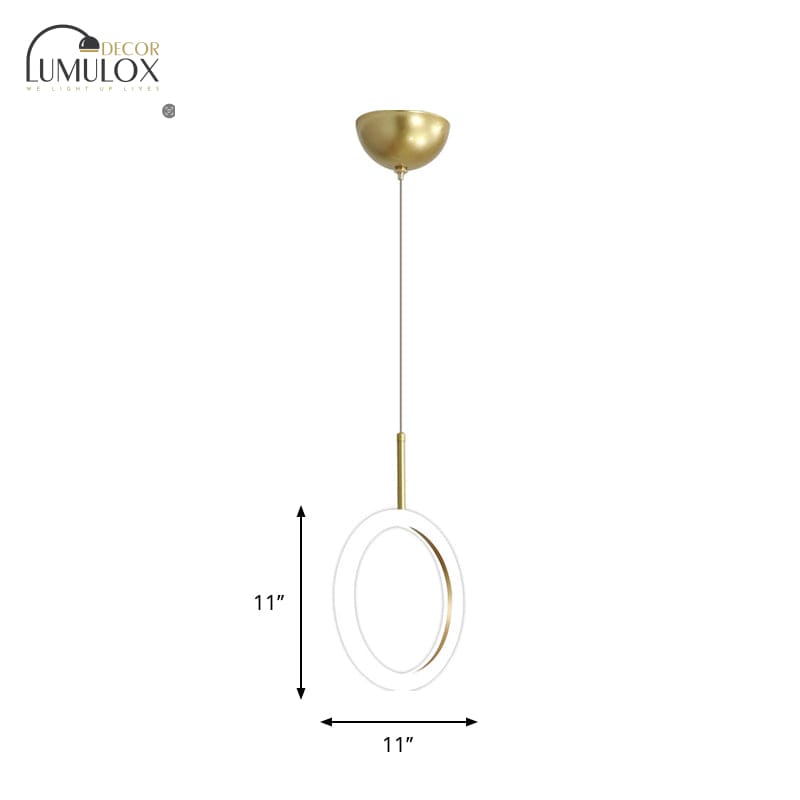 Halo Ring Restaurant Down Pendant Light in Gold, Warm/White Light