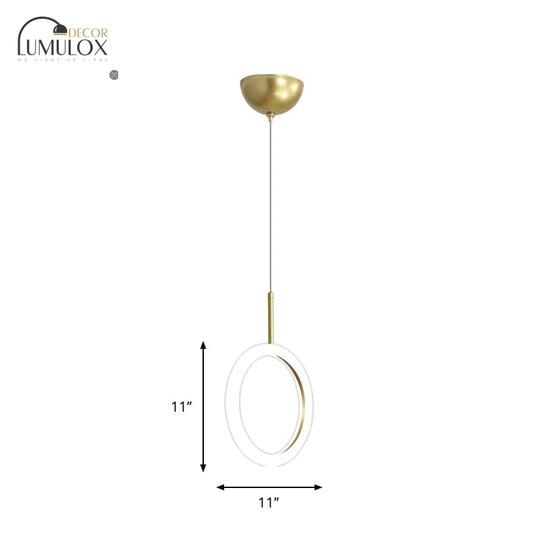 Halo Ring Restaurant Down Pendant Light in Gold, Warm/White Light