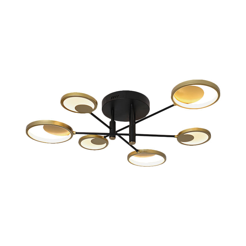 Modern Gold Molecule Ceiling Mount Chandelier with 4/6/8 Heads in Warm/White Light