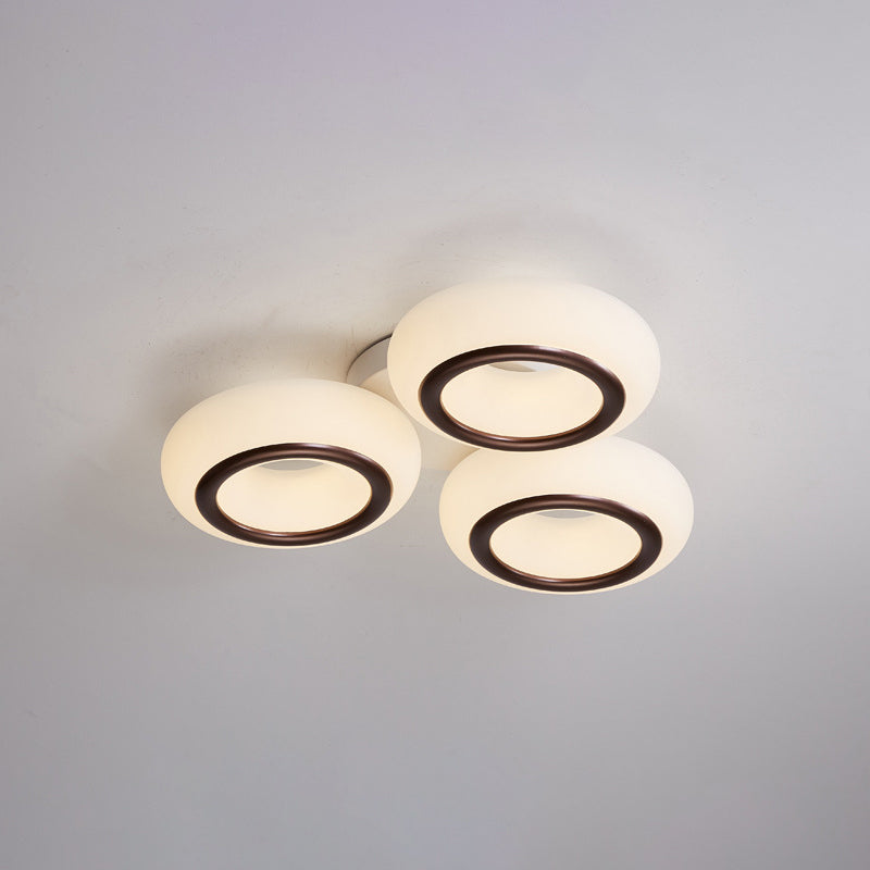 Modern Acrylic Doughnut Ceiling Flush Light with White LED - 3/6-Head Flush Mount Fixture