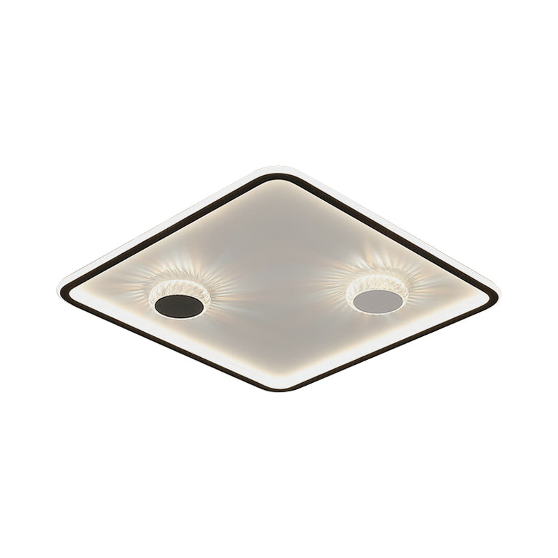 Minimalist Black Led Flush Mount Ceiling Lamp With Acrylic Round/Rectangle/Square Design In