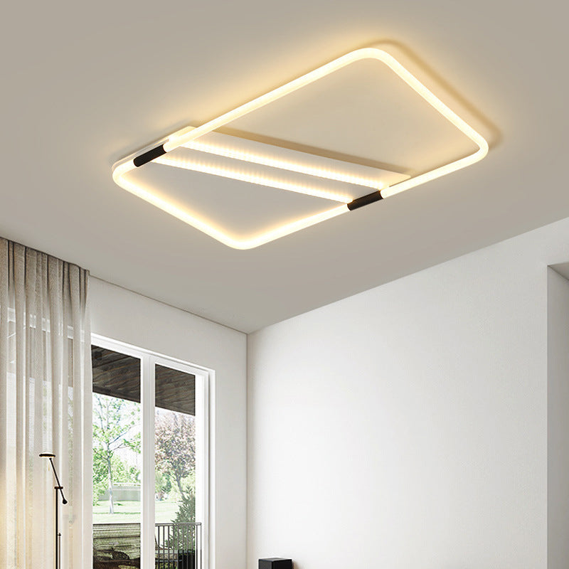 Led Ceiling Flush Light In White With Acrylic Shade - Rectangle/Round/Square Warm/White / Warm