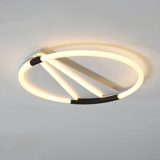 Led Ceiling Flush Light In White With Acrylic Shade - Rectangle/Round/Square Warm/White