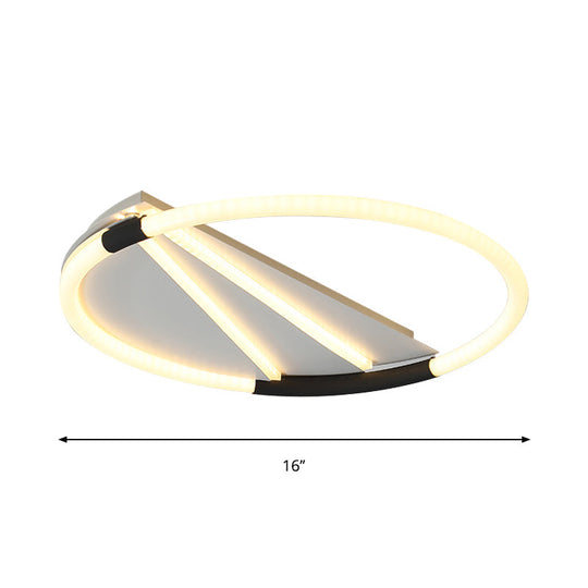 Led Ceiling Flush Light In White With Acrylic Shade - Rectangle/Round/Square Warm/White