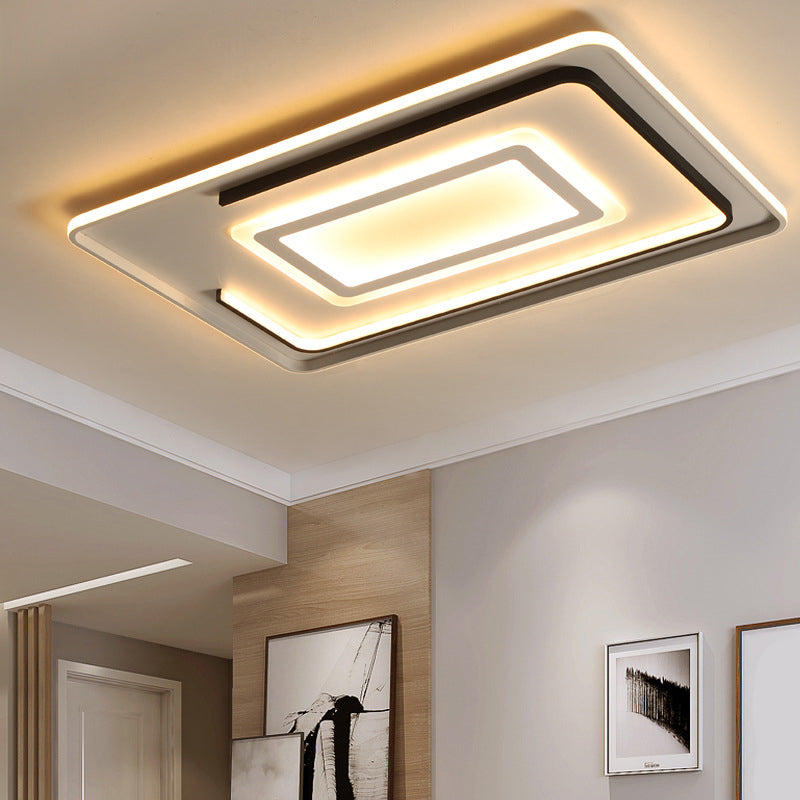 LED Ceiling Lamp - Simple Style Acrylic, Ultrathin Flush Mount in Warm or White Light - Round/Square/Rectangle Design