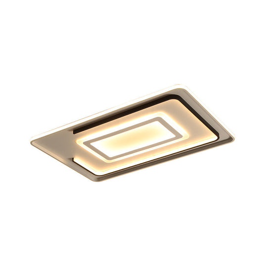 LED Ceiling Lamp - Simple Style Acrylic, Ultrathin Flush Mount in Warm or White Light - Round/Square/Rectangle Design