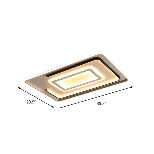 LED Ceiling Lamp - Simple Style Acrylic, Ultrathin Flush Mount in Warm or White Light - Round/Square/Rectangle Design