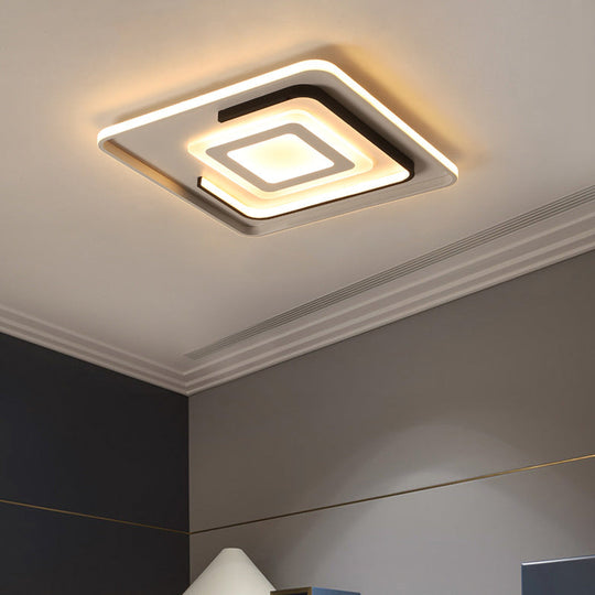 LED Ceiling Lamp - Simple Style Acrylic, Ultrathin Flush Mount in Warm or White Light - Round/Square/Rectangle Design