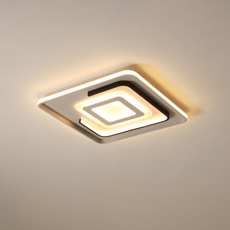 LED Ceiling Lamp - Simple Style Acrylic, Ultrathin Flush Mount in Warm or White Light - Round/Square/Rectangle Design