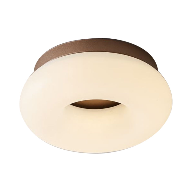 Minimal Grey/Coffee LED Ceiling Mount Light - Modern Acrylic Shade - Corridor Flushmount