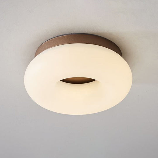 Minimal Grey/Coffee LED Ceiling Mount Light - Modern Acrylic Shade - Corridor Flushmount