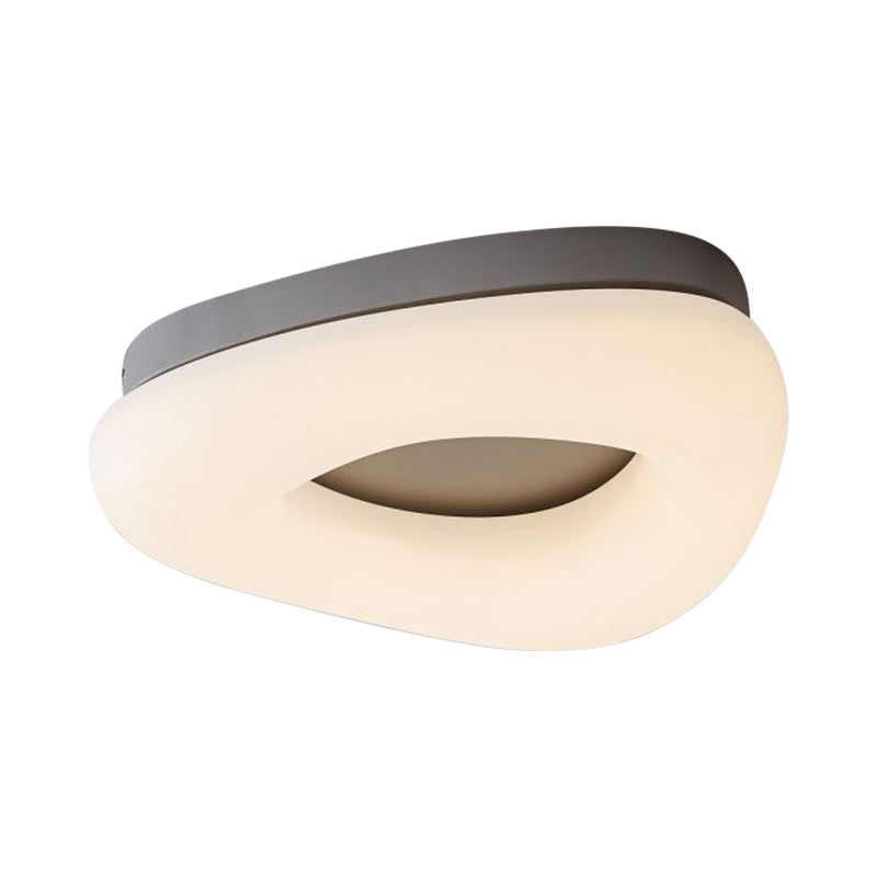 Minimal Grey/Coffee LED Ceiling Mount Light - Modern Acrylic Shade - Corridor Flushmount