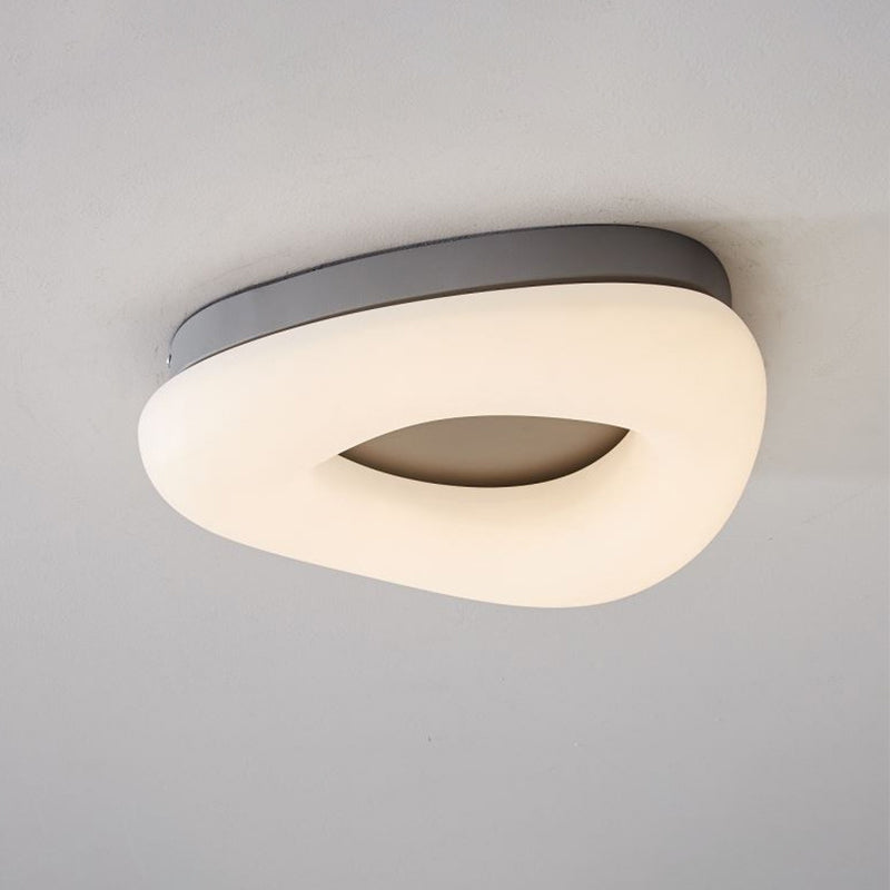 Minimal Grey/Coffee LED Ceiling Mount Light - Modern Acrylic Shade - Corridor Flushmount