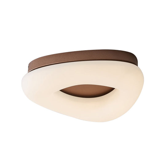 Minimal Grey/Coffee LED Ceiling Mount Light - Modern Acrylic Shade - Corridor Flushmount