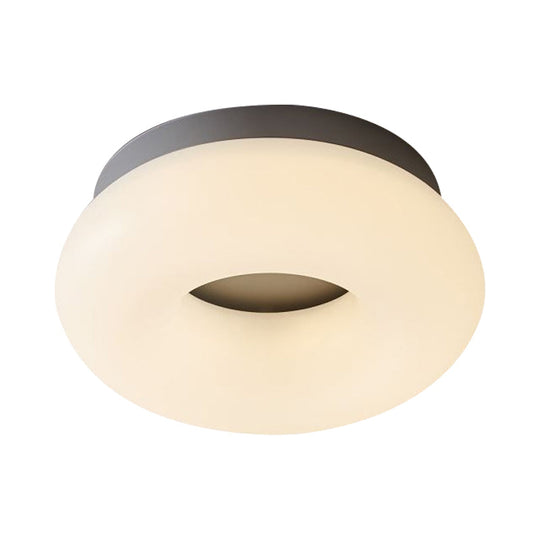 Minimal Grey/Coffee LED Ceiling Mount Light - Modern Acrylic Shade - Corridor Flushmount