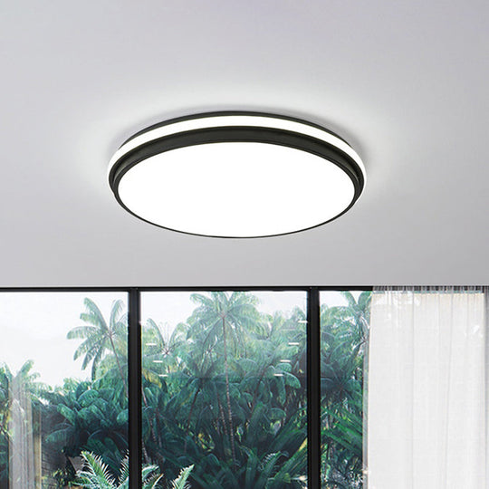 Acrylic Ceiling Flush Led Mount Light In Nordic Black - Square/Round/Rectangle Design White/3 Color