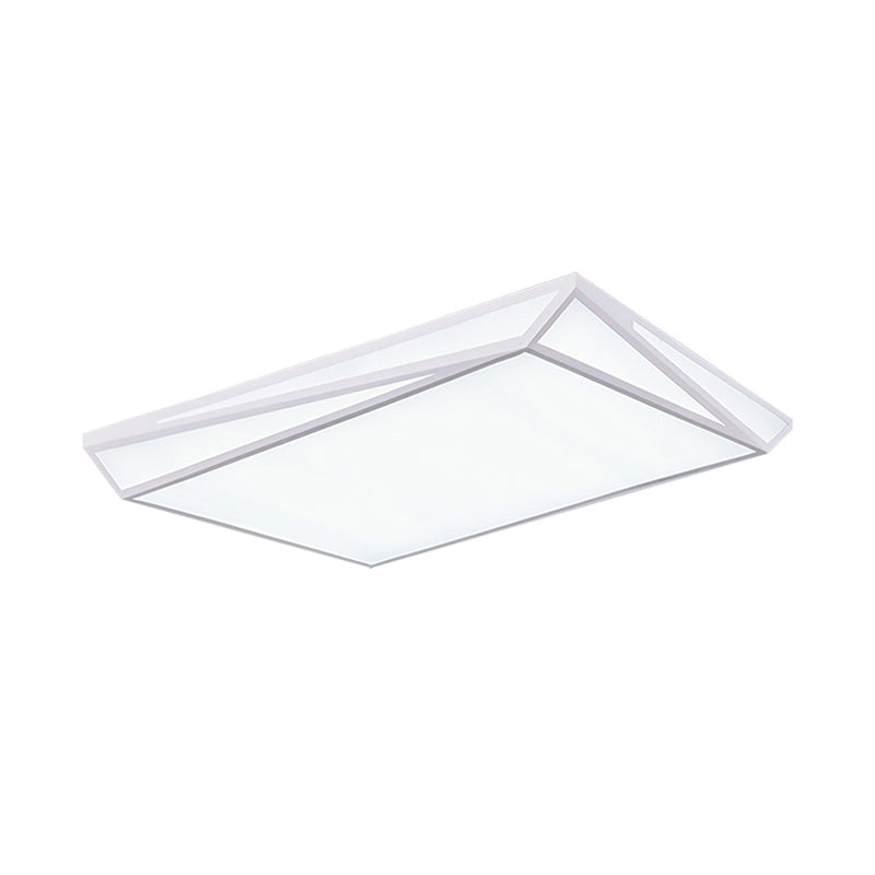 LED Acrylic Flushmount Ceiling Light for Guest Room - White Square/Rectangular Box Design