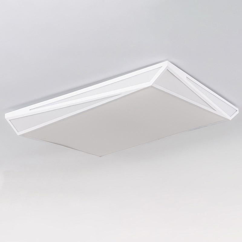 LED Acrylic Flushmount Ceiling Light for Guest Room - White Square/Rectangular Box Design