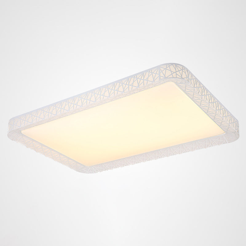 Minimalist LED Flush Mount Ceiling Light with Metal Shade - Warm/White Light Options