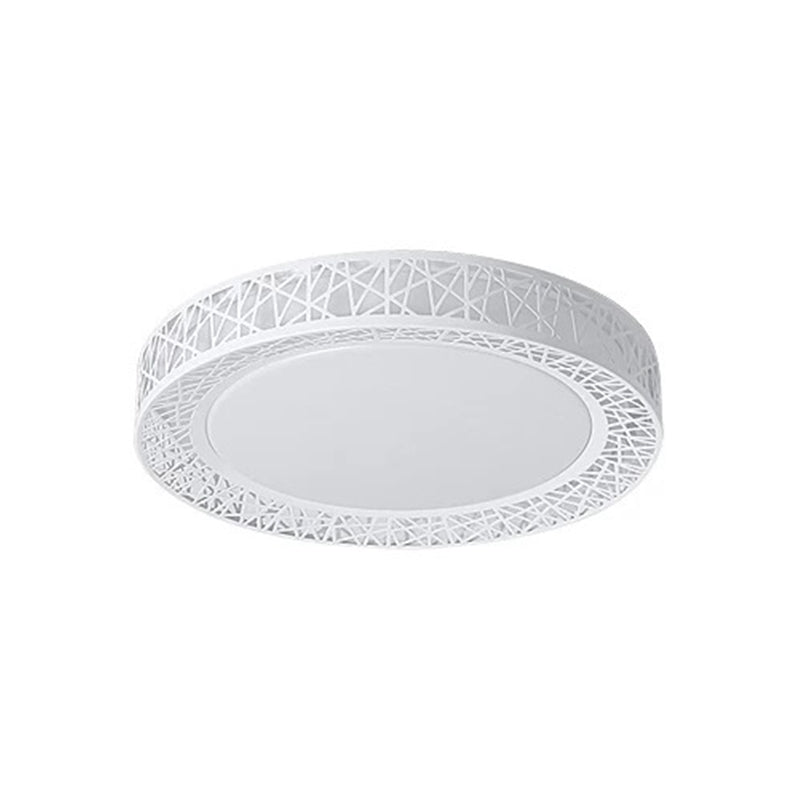 Minimalist Led Flush Mount Ceiling Light With Metal Shade - Warm/White Options