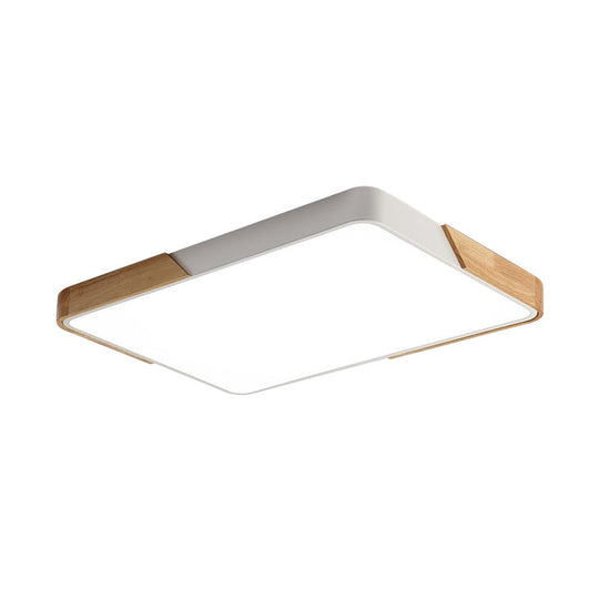 Nordic LED Flush Light: Splicing Square/Rectangle, Acrylic Wood-White Ceiling Mount Lamp in Warm/White Light