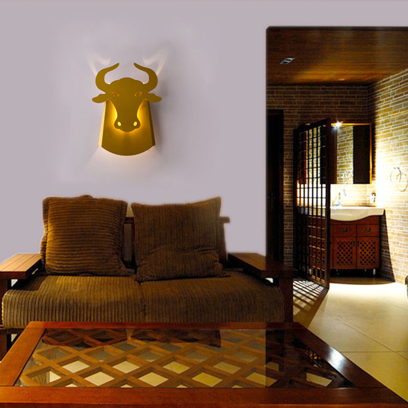 Modern Metal Ox Wall Lamp With Integrated Led For Chic Indoor Lighting