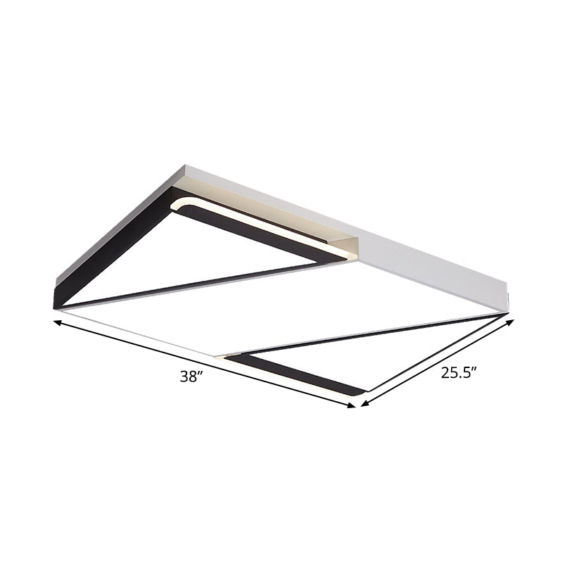 Modern LED Square/Rectangle Flush Mount Ceiling Light in White/3 Color Options - Ideal for Bedrooms