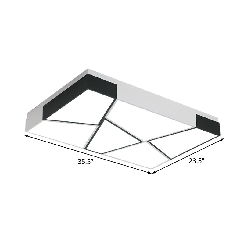 Modern Acrylic Tangram LED Flush Mount Light in Black and White with 3 Color Options