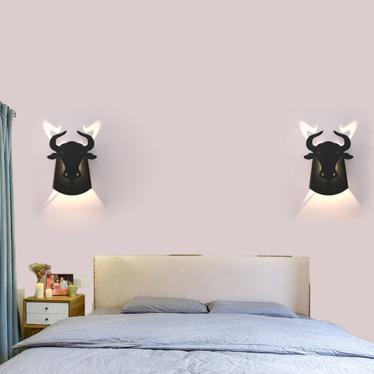 Modern Metal Ox Wall Lamp With Integrated Led For Chic Indoor Lighting