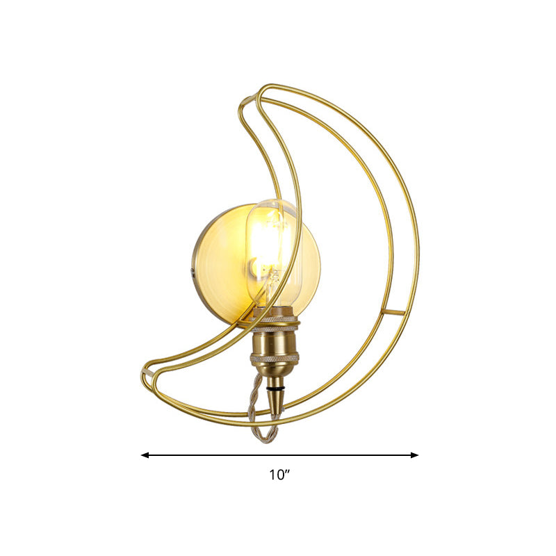 Golden Metallic Wire Frame Wall Sconce For Baby Room Or Bathroom